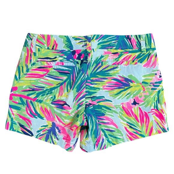 Lilly Pulitzer Callahan Short Size 10 Island Time Floral Neon Palm Print 4" - Picture 2 of 8